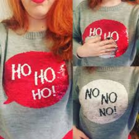 H & M | Ho Ho Ho | Christmas | Sequins Sweater | Holiday - Picture 5 of 5